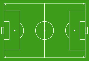 Futbol sahası, futbol sahası şeması. işaretleme futbol sahası, futbol sahası için. vektör dokular