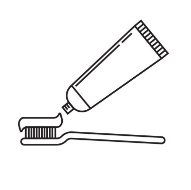 Diş Bakımı diş fırçası ve diş simgesi yapıştırmak. Diş Temizleme. 