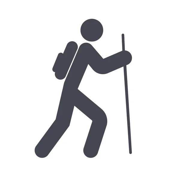 Hiking Vector Flat Line Icons — Stock Vector