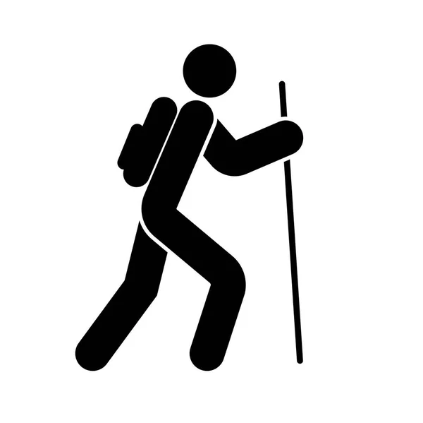 Hiking Vector Flat Line Icons — Stock Vector