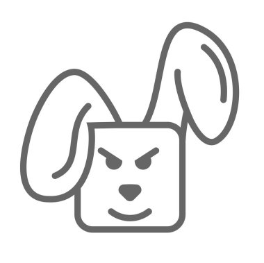 tavşan düz stilize vektör etiket