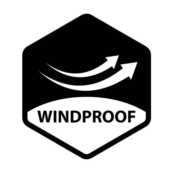 Winddichte Schwarz Weiße Vektorsymbole — Stockvektor