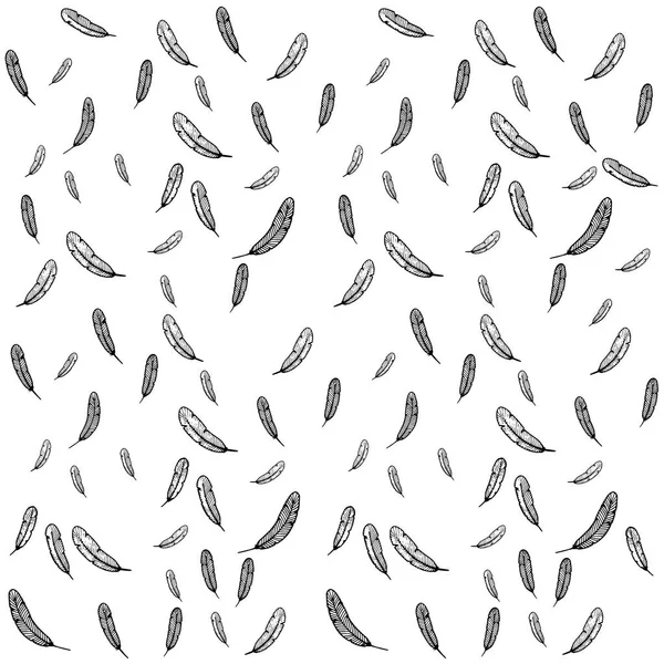 tüy illüstrasyon vektör düşmek. arka plan üzerinde beyaz izole. desen arka plan. dövme tasarım. satır resmi çizim. basit tarzı.