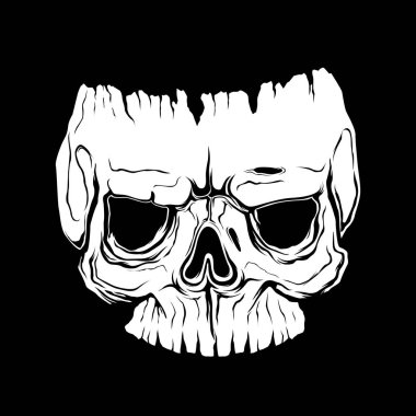 İzole anatomik kafatası. El hat sanat vektör çizim çekilmiş. dövme tasarım. yaşam ve ölüm. etiket şablon. kafatası maskesi. izole arka plan.