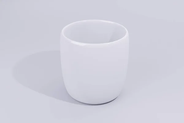 3D渲染说明 背景图上的白色瓷杯 — 图库照片