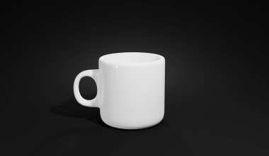3D kahve fincanı çayı ya da seramik bardak sıcak bardağı etiketi için ayrı bir arka planı olan boş hale getir.