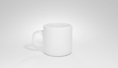 3D kahve fincanı çayı ya da seramik bardak sıcak bardağı etiketi için ayrı bir arka planı olan boş hale getir.