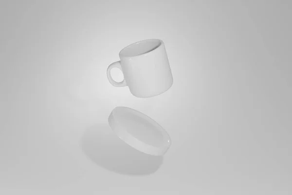 Renderizar Caneca Café Chá Copo Cerâmica Copo Bebida Quente Branco — Fotografia de Stock