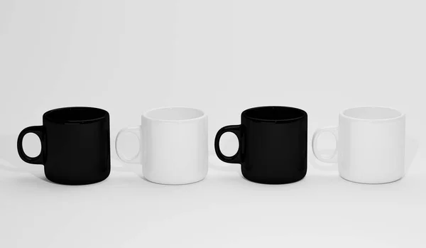 Renderizar Taza Café Taza Cerámica Taza Bebida Caliente Blanco Con — Foto de Stock