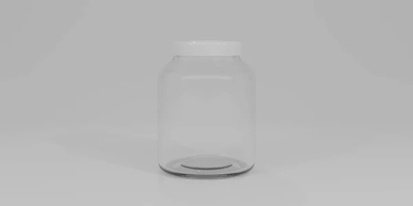 Maken Glazen Pot Geïsoleerd Witte Achtergrond Productontwerp Modelleren Voedsel Drankapparatuur — Stockfoto
