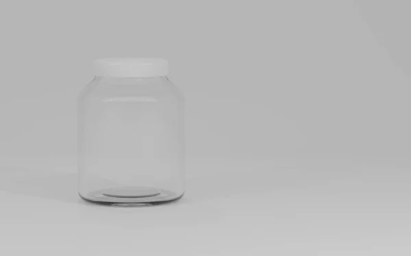 Render Glass Jar Isolated White Background Mock Product Design Food — Stock Photo, Image