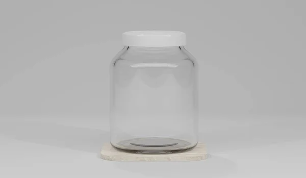Hacer Tarro Vidrio Aislado Sobre Fondo Blanco Maqueta Diseño Producto — Foto de Stock