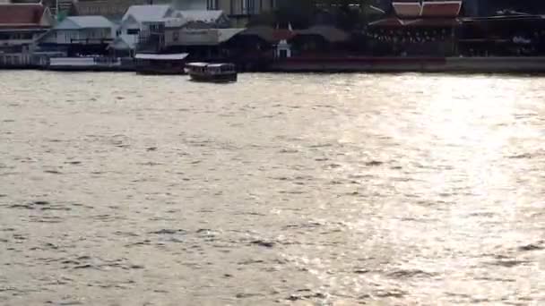 Barco Longtails Rio Chaophraya Bangkok Tailândia — Vídeo de Stock