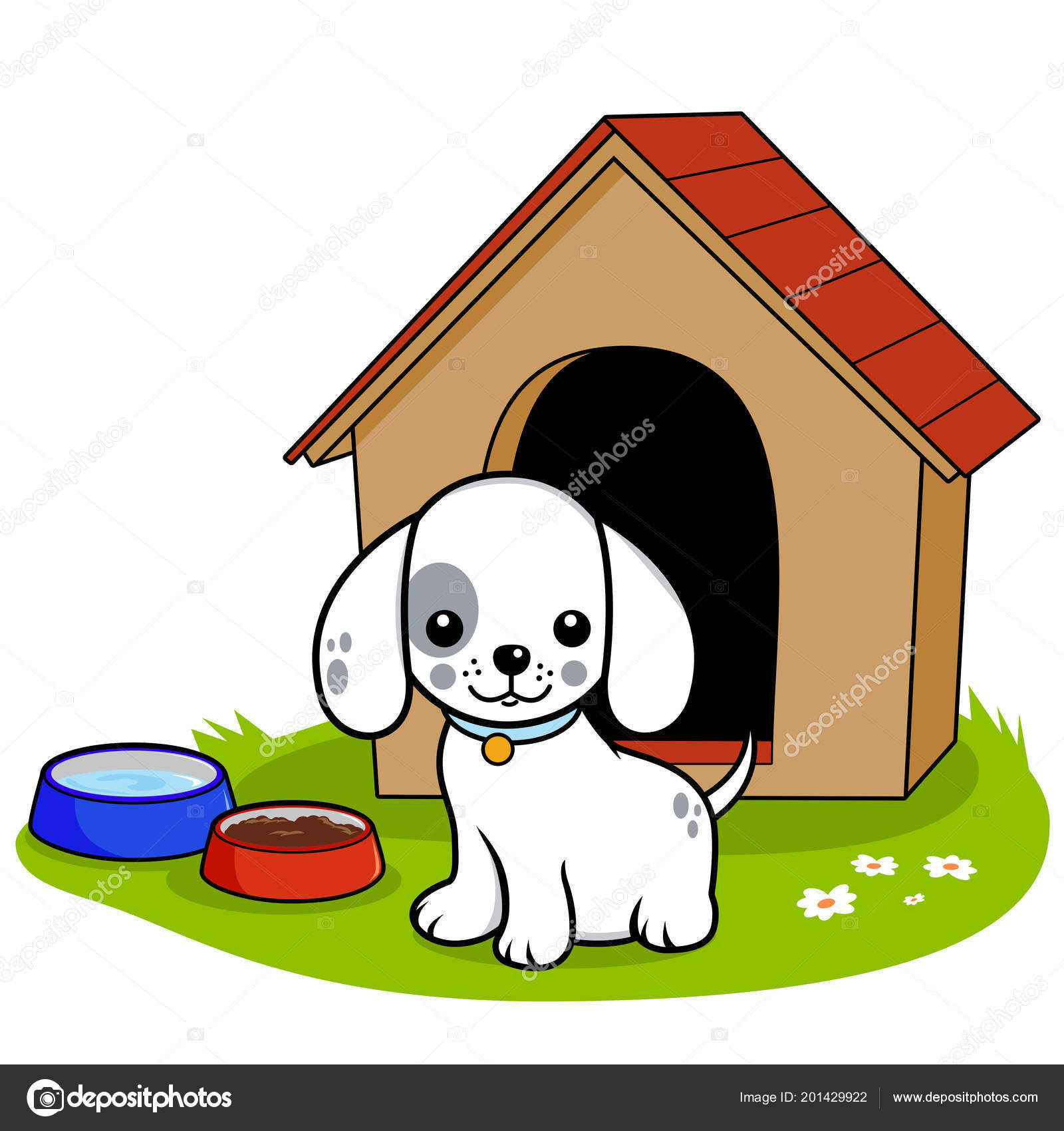 Dog outside doghouse Stock Vector Image by ©stockakia #201429922