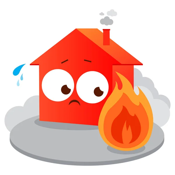 Házban Tűz Vektoros Illusztráció — Stock Vector