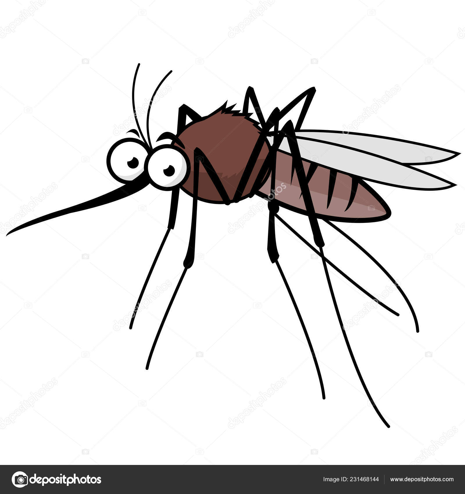 Vector Illustration Cartoon Mosquito White Background Stock Vector