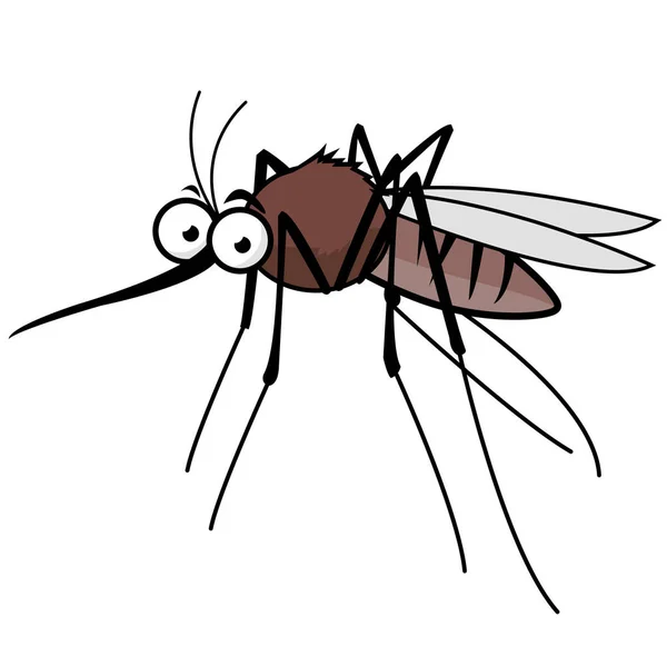 Ilustración Vectorial Mosquito Dibujos Animados Sobre Fondo Blanco — Vector de stock