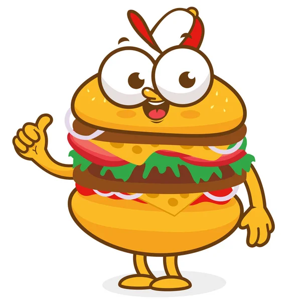 Illustration Vectorielle Personnage Hamburger — Image vectorielle