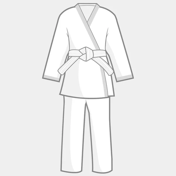 Ilustración Vectorial Del Uniforme Artes Marciales Traje Karate Taekwondo Judo — Archivo Imágenes Vectoriales