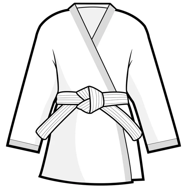 Vectorillustratie Van Martial Arts Uniform Karate Taekwondo Judo Jujutsu Kickboksen — Stockvector
