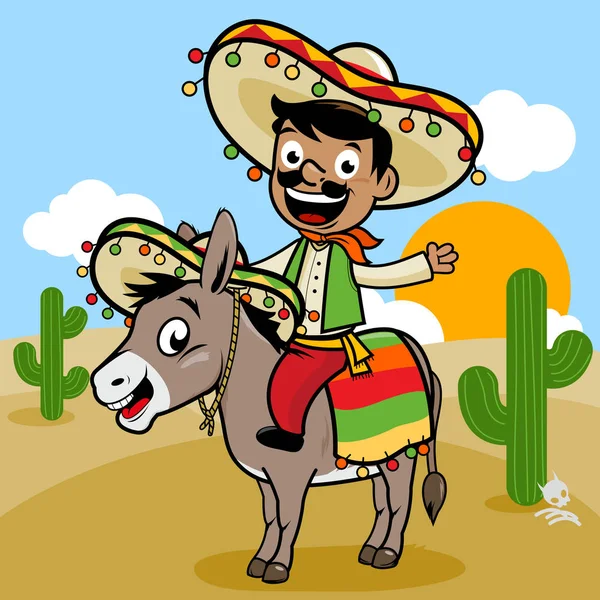 Donkey cartoon mexican Vector Art Stock Images | Depositphotos