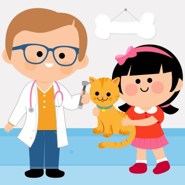 bir kediyi muayene veteriner