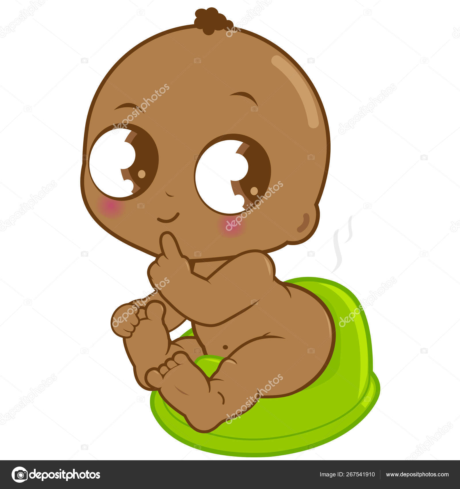 Toilet training baby using the potty Stock Vector by ©stockakia 267541910, image size:1600x1700
