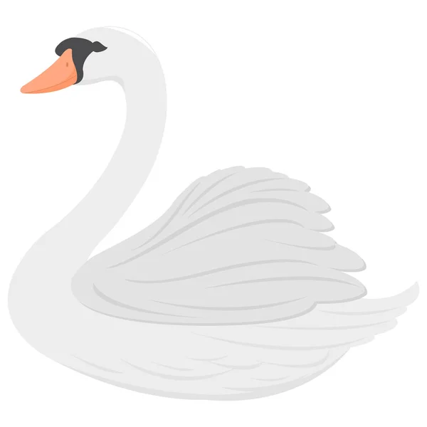 美しい白白鳥 — ストックベクタ