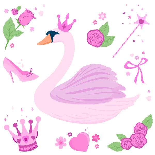 Swan Princess Saga set. — Stock vektor