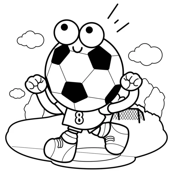 Desenho Desenho Desenhos Animados Com Taça Futebol Campeão Vencedor Jogo  imagem vetorial de Oleon17© 471636844