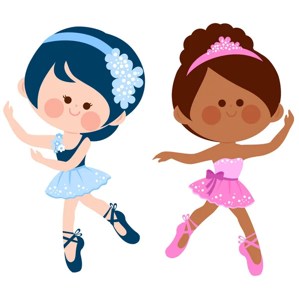 Piccole Ballerine Che Ballano Illustrazione Vettoriale — Vettoriale Stock