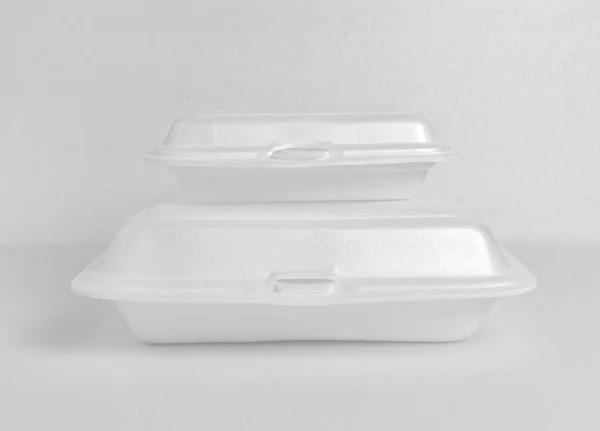 White Small Foam Food Box Stack Big Foam Food Box — Stock Photo, Image