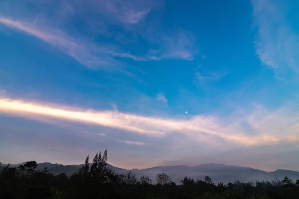 Wspaniały Krajobraz Kraju Tajlandii Lanscape Wieczorem Suan Phueng Dzielnicy — Zdjęcie stockowe