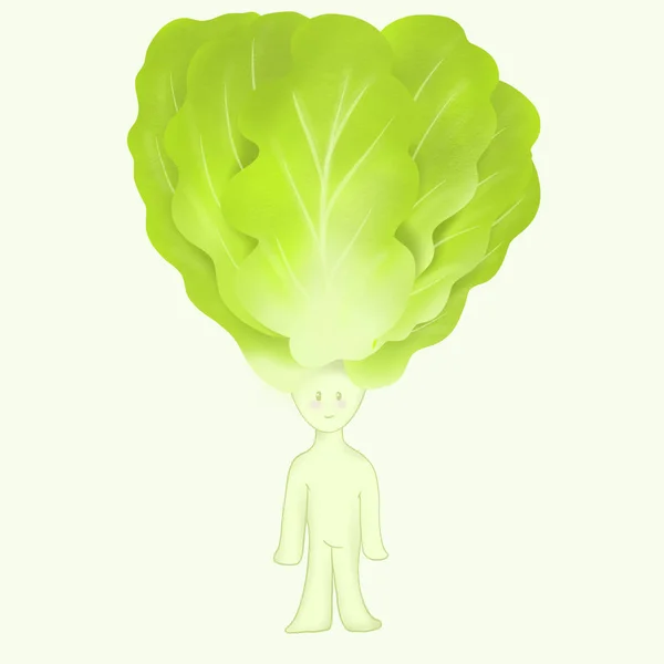 Personagem de desenho animado vegetal de salada — Fotografia de Stock