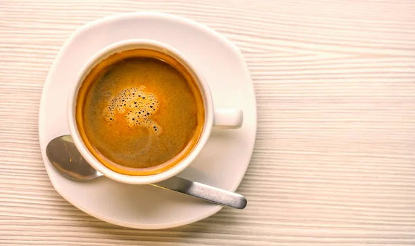 Heißer Kaffee Oder Americano Weißer Tasse Auf Schönem Weißen Tisch — Stockfoto
