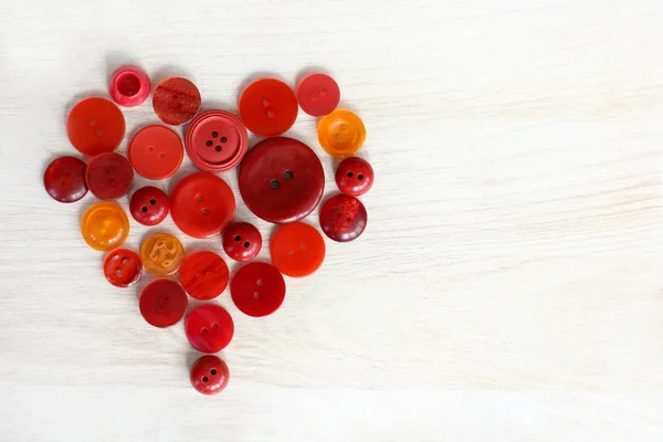 Heart Symbol Buttons Built Different Sizes Surface Top View Light — Stock Photo, Image