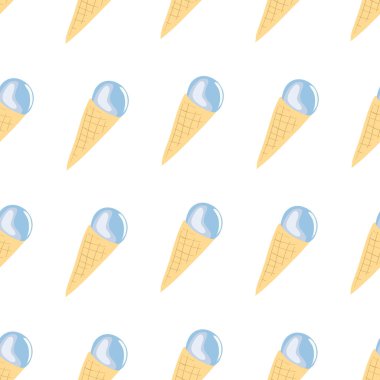 Gofret külahında kusursuz desenli dondurma.