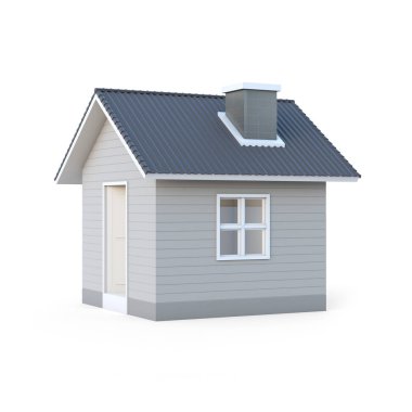 İzole kırpma yolu ile beyaz arka plan üzerinde en az basit ev. House 3d render.