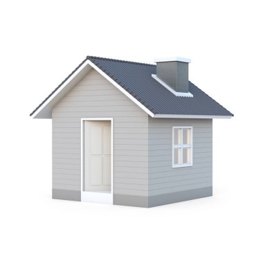 İzole kırpma yolu ile beyaz arka plan üzerinde en az basit ev. House 3d render.