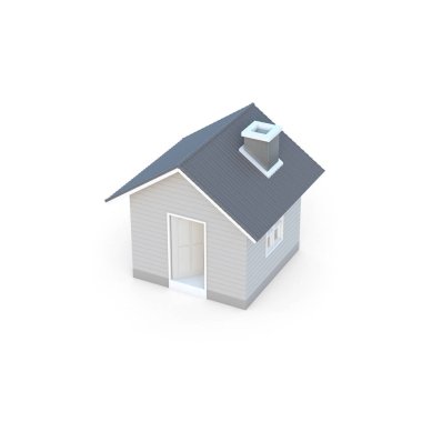 İzole kırpma yolu ile beyaz arka plan üzerinde en az basit ev. House 3d render.