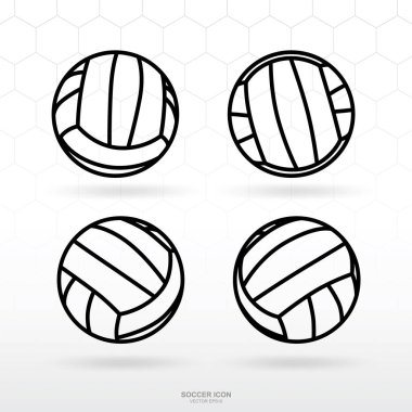 Soccer ball icon set. Classic soccer football ball sign and symbol. Vector illustration. clipart