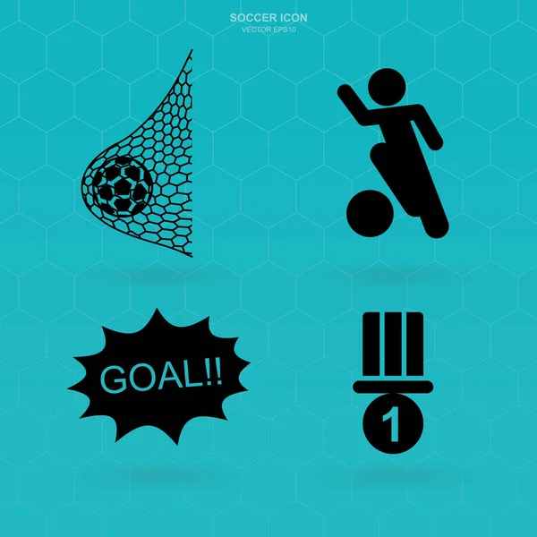 Fußball Ikone Gesetzt Abstraktes Fußballzeichen Und Symbol Vektorillustration — Stockvektor