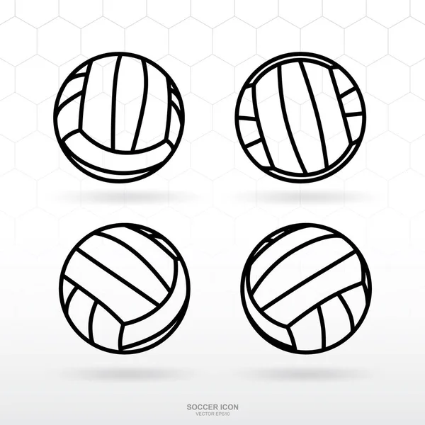 Conjunto Ícones Bola Futebol Sinal Bola Futebol Clássico Símbolo Ilustração — Vetor de Stock