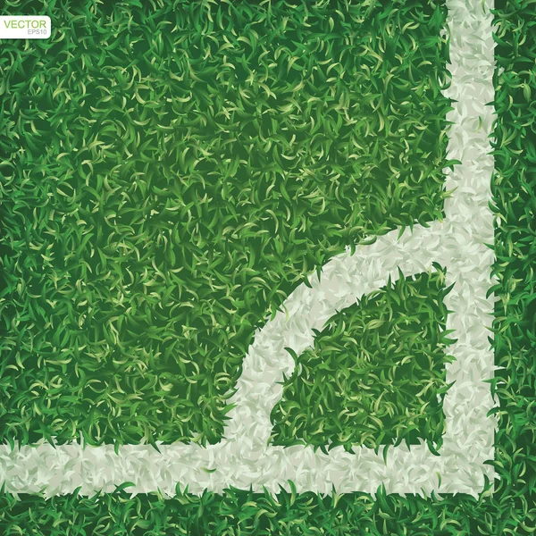 Fondo Campo Fútbol Con Área Línea Esquina Ilustración Vectorial — Vector de stock