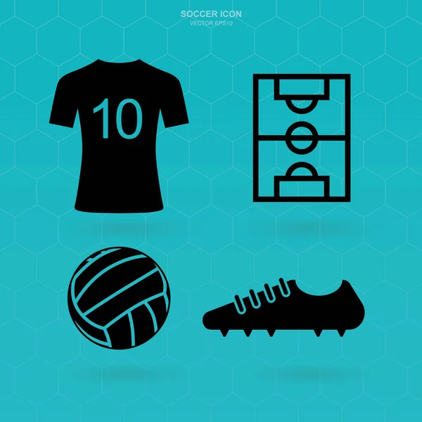 Juego Iconos Fútbol Signo Símbolo Abstracto Del Fútbol Ilustración Vectorial — Vector de stock