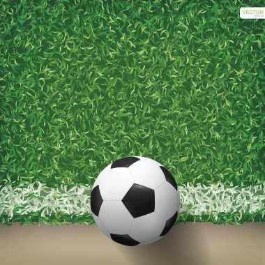 Futbol futbol topu futbol alan desen ve doku arka planda. Vektör çizim.