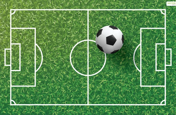 Piłka Nożna Piłka Nożna Zielonej Trawie Boisko Piłki Nożnej Linii — Wektor stockowy