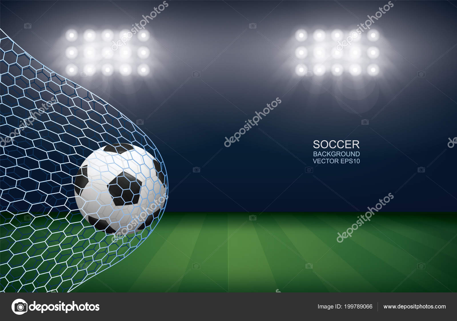 Soccer Football Ball Soccer Goal Soccer Field Stadium Background Vector Vector Image By C Praew P 1985 Hotmail Com Vector Stock