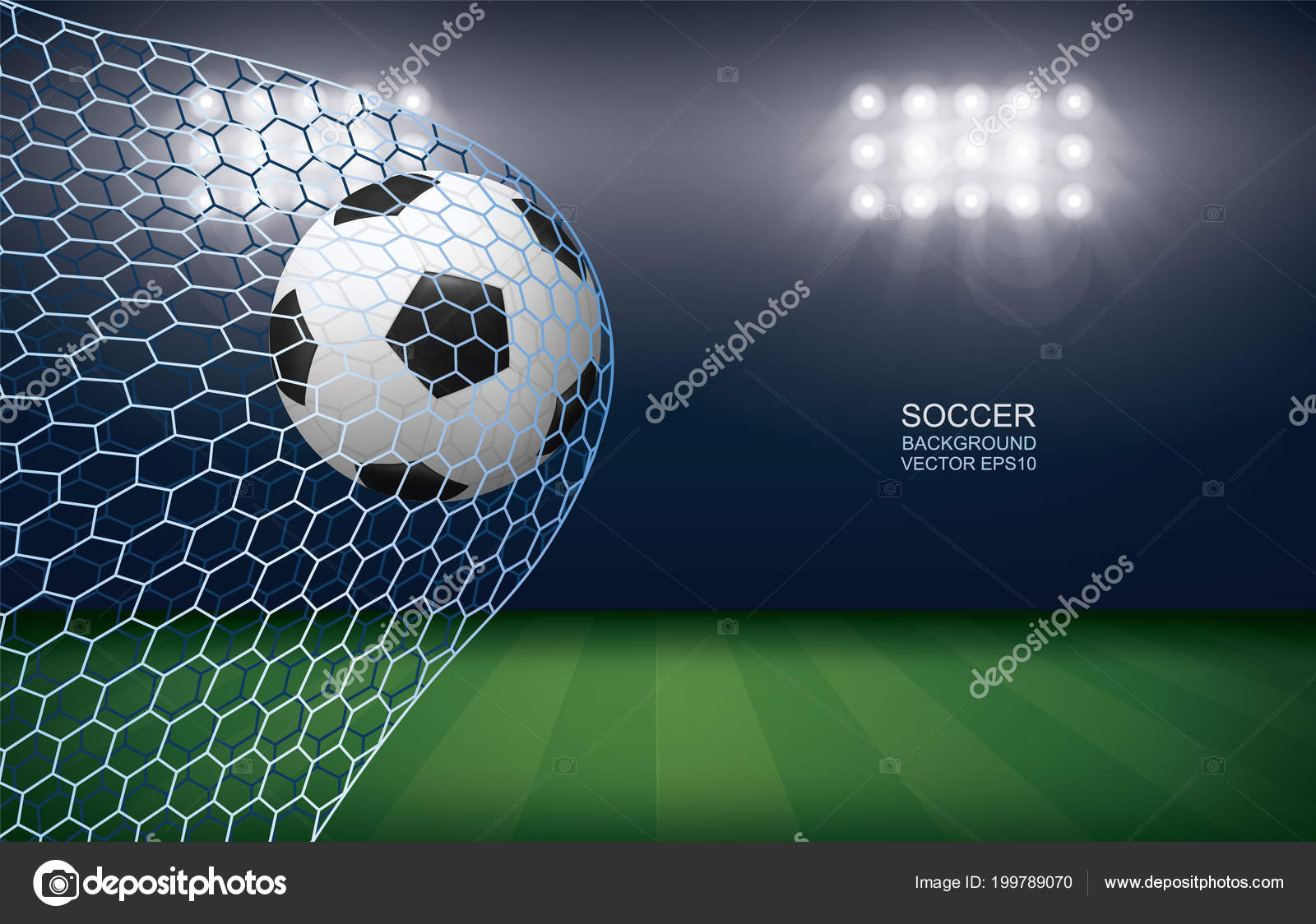 Soccer Football Ball Soccer Goal Soccer Field Stadium Background Vector Vector Image By C Praew P 1985 Hotmail Com Vector Stock