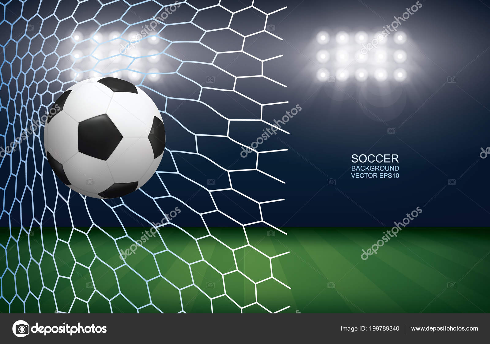 Soccer Football Ball Soccer Goal Soccer Field Stadium Background Vector Vector Image By C Praew P 1985 Hotmail Com Vector Stock